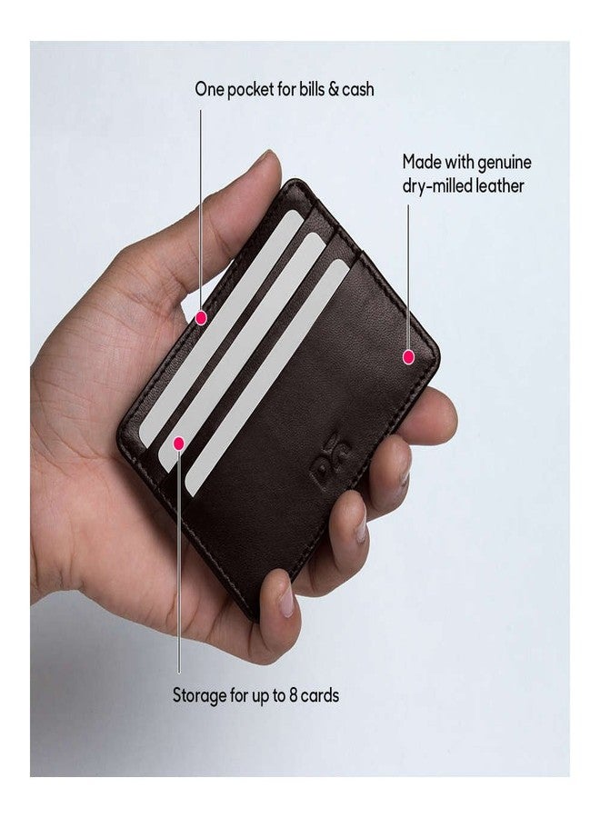 DailyObjects Slim Skinny Fit Card Wallet for Men and Women | Genuine Leather | Credit/Debit Card Holder | 3 Slots for Cash, Card & IDs | Stylish Pocket Purse | Money Organiser - Image 2